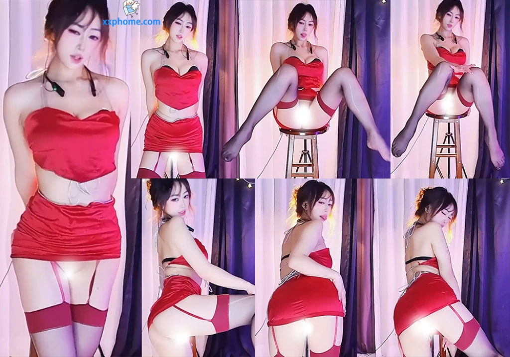 【XX 椿*】土豪大尺定制热舞 空挡上阵 红边吊带黑丝喷血M腿！(1V/586M/9分38)